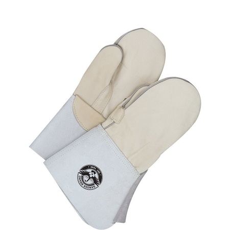 Bdg Leather Welding Mitt, 6 in Split Cowhide Gauntlet Cuff w/Gore Cuff, 1 PR 54-1-1220-8